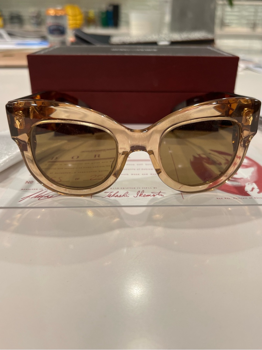 JACQUES MARIE MAGE - Women’s Beige Sunglasses - Elegant UV Shield